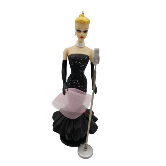 Barbie Solo in the Spotlight Ornament With Microphone Stand 1995 Hallmark - Picture 1 of 9